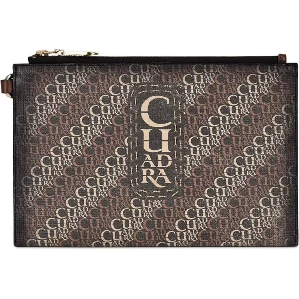 Cuadra womens envelope wallet in genuine leather with zipper brownBrown