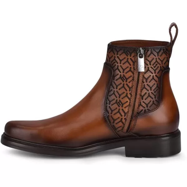 FRANCO CUADRA Mens Dress Booties in Genuine Leather BrownHoney