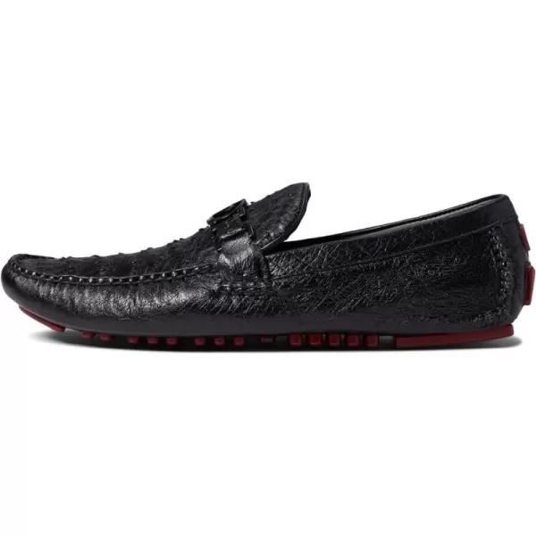 FRANCO CUADRA Mens Driver in Genuine Ostrich LeatherBlack