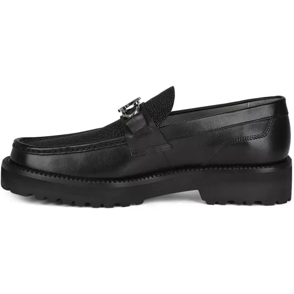 FRANCO CUADRA Mens Moccasin in Genuine Stingray LeatherBlack