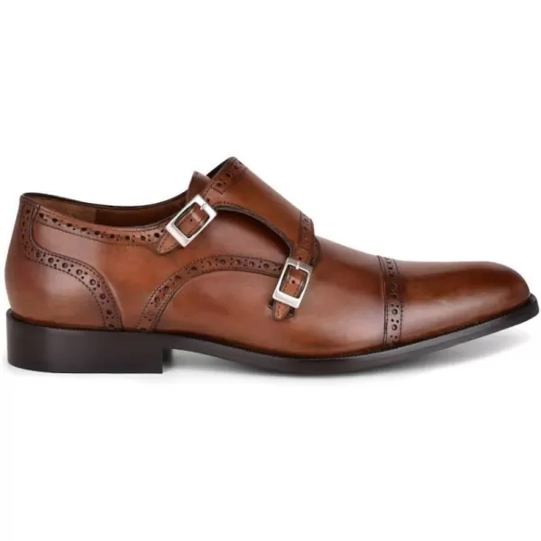 FRANCO CUADRA Mens Monkstrap Shoes in Genuine LeatherBrown