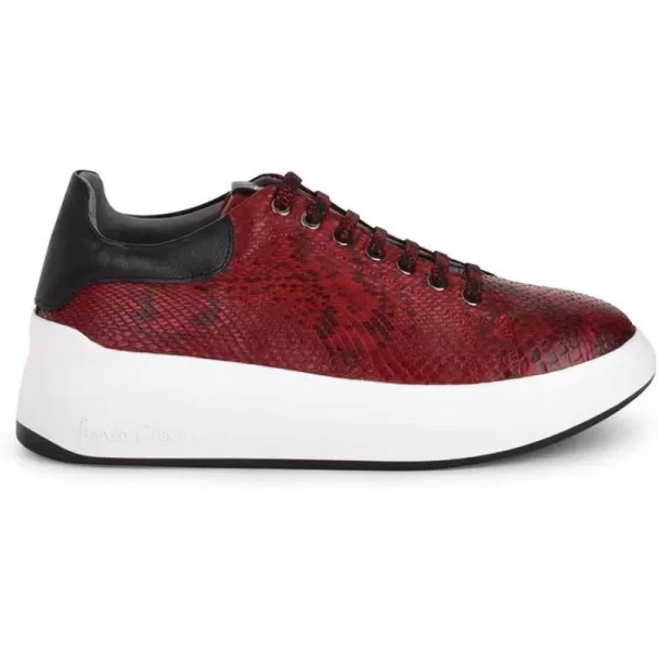 FRANCO CUADRA Womens Sneakers in Genuine Python Leather with Bovine LeatherRed