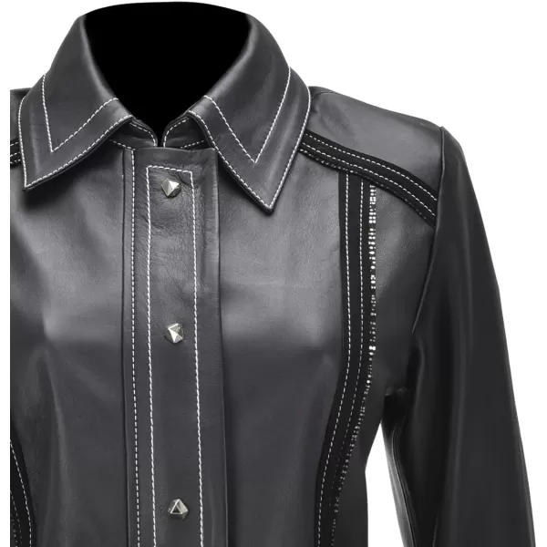 Cuadra Womens Jacket in Genuine Ovine Leather Black M337BOA