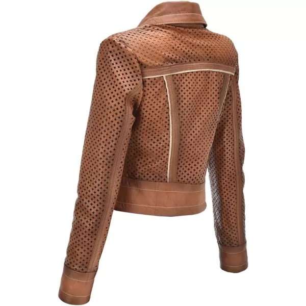 Cuadra Womens Jacket in Genuine Ovine Leather Honey Color M335BOBHoney