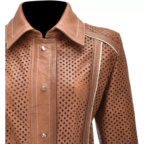 Cuadra Womens Jacket in Genuine Ovine Leather Honey Color M335BOBHoney