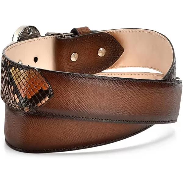 Cuadra Womens Belt in Genuine Python Leather CDA28PHBrown