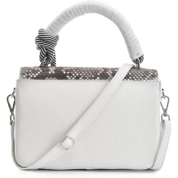 Cuadra Womens Satchel Bag in Genuine Python Leather BOD0IPH White