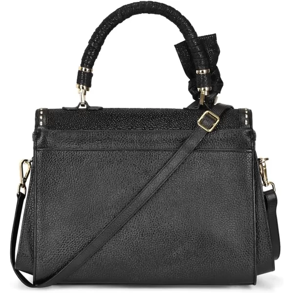 Cuadra Womens Satchel Bag in Genuine Stingray Leather Black BOD60MA