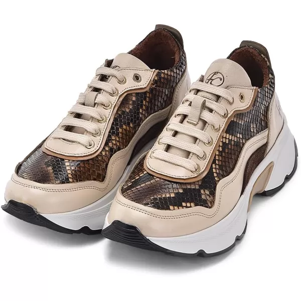 Sneakers for Women in Genuine Python LeatherMiel