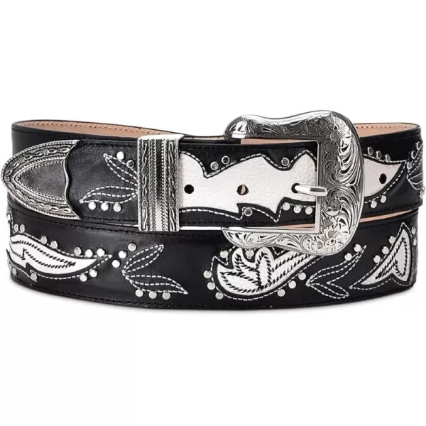 Cuadra Handwoven Black Leather Cowgirl Belt Black CDA29RS