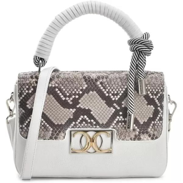 Cuadra Womens Satchel Bag in Genuine Python Leather BOD0IPH White