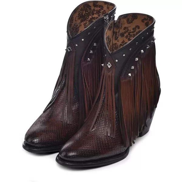 imageCuadra Dark brown ankle bootie for women with decorative fringes 4V09PHBrown