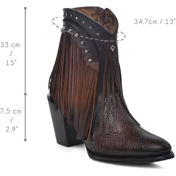 imageCuadra Dark brown ankle bootie for women with decorative fringes 4V09PHBrown