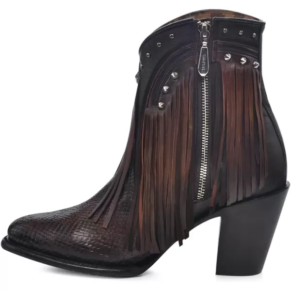 imageCuadra Dark brown ankle bootie for women with decorative fringes 4V09PHBrown