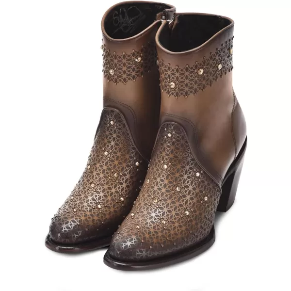 imageCuadra Womens Bootie in Bovine Leather Brown with Zipper and Authentic Crystals 4V02RS