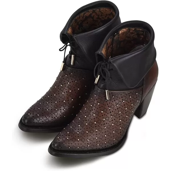 imageCuadra Womens Bootie in Bovine Leather with Zipper BlackBrown