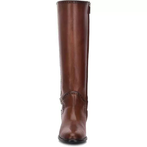 imageFRANCO CUADRA Womens Riding Boot in Genuine Leather Honey BrownBrown