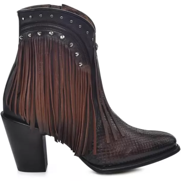 imageCuadra Dark brown ankle bootie for women with decorative fringes 4V09PHBrown