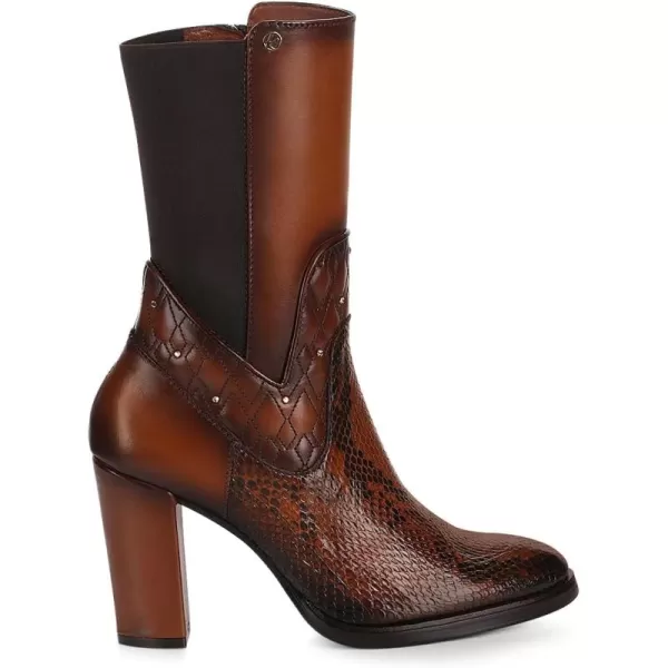 imageFRANCO CUADRA Womens High Heeled Ankle Boots in Genuine Python Leather with Zipper Brown T43PBRNTerracota