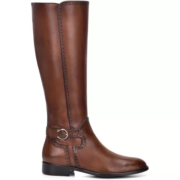 imageFRANCO CUADRA Womens Riding Boot in Genuine Leather Honey BrownBrown