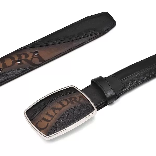 imageCUADRA mens western belt in genuine leather with laser details black