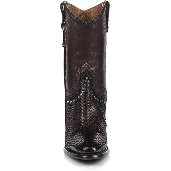 imageCuadra Handmade Exotic Python Leather Western Style Boots With Studded Details Dark Brown 4V11PHChocolate