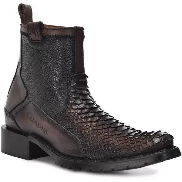 imageCuadra Mens Boot in Genuine Python Leather Brown2T50PHBlack