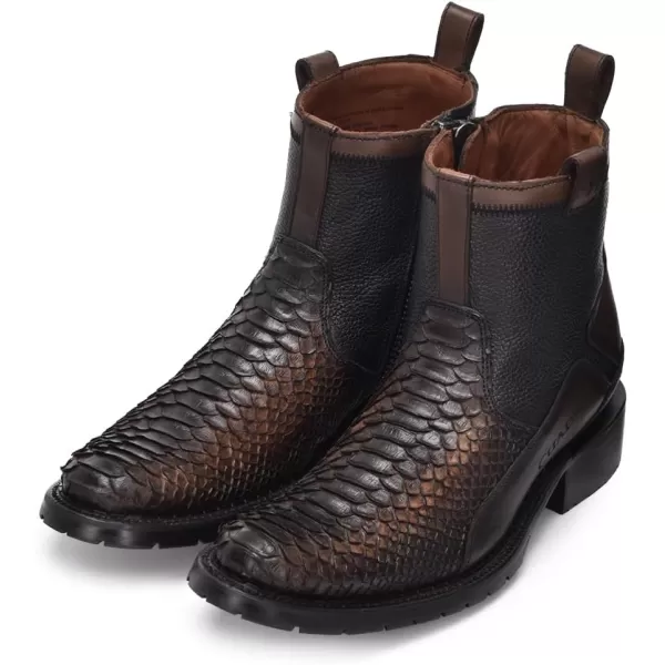 imageCuadra Mens Boot in Genuine Python Leather Brown2T50PHBlack