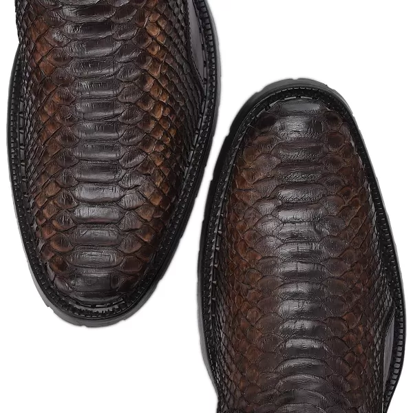 imageCuadra Mens Boot in Genuine Python Leather Brown2T50PHBlack