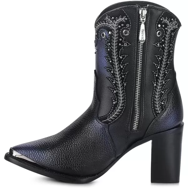 imageCuadra Western Ankle Bootie for Women Elegance in Bovine Leather 4I15RS BlackBlack