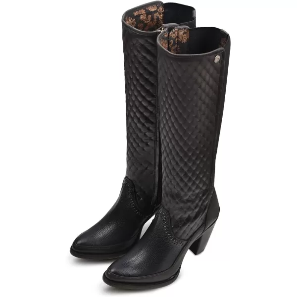 imageCuadra Womens Tall Boot in Bovine Leather with Zipper BlackBlack