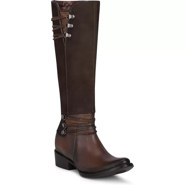 imageCuadra Womens Tall Boot in Genuine Leather with Zipper BrownBlack