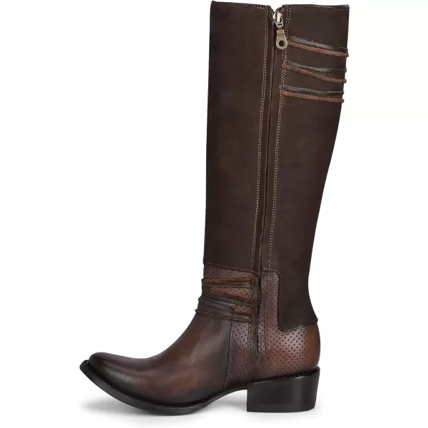 imageCuadra Womens Tall Boot in Genuine Leather with Zipper BrownBlack