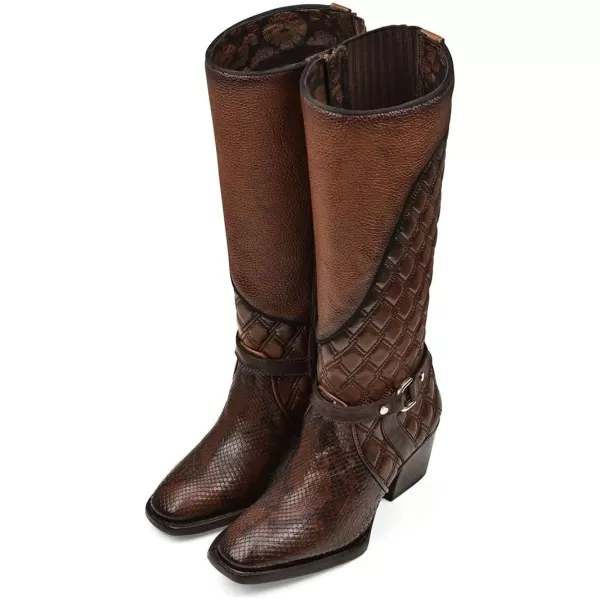 imageCuadra Womens Tall Boot in Genuine Python Leather BrownBrown