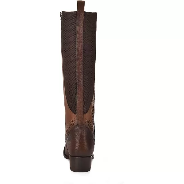 imageCuadra Womens Tall Boot with Bovine Leather Laser Engraving and Perforated Details 1X4IRSBrown