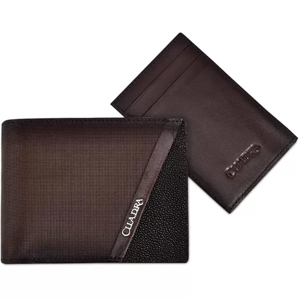 imageCuadra mens bifold wallet in genuine stingray leather brown