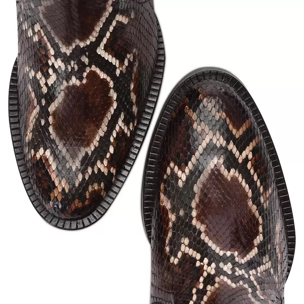 imageFRANCO CUADRA Womens Bootie in Genuine Python Leather Brown Chocolate 6G0PBRSBrown