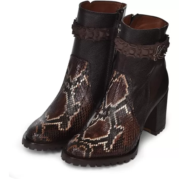 imageFRANCO CUADRA Womens Bootie in Genuine Python Leather Brown Chocolate 6G0PBRSBrown