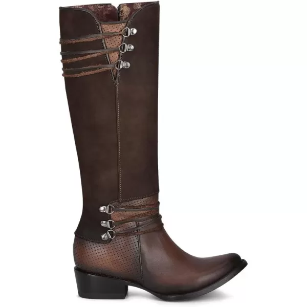 imageCuadra Womens Tall Boot in Genuine Leather with Zipper BrownBlack