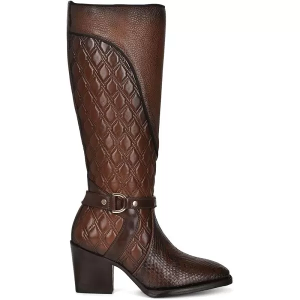 imageCuadra Womens Tall Boot in Genuine Python Leather BrownBrown