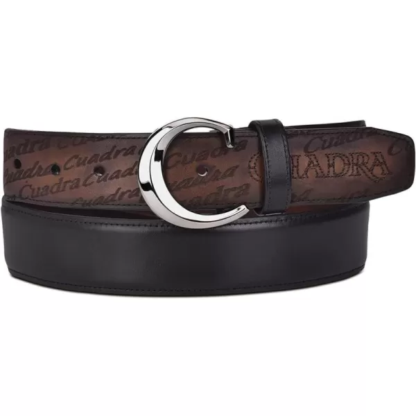 imageCuadra mens casual belt in genuine leather with metallic buckle black