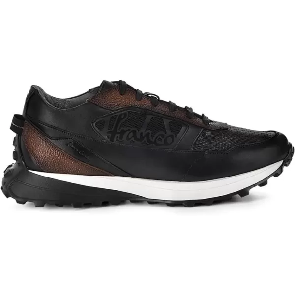 imageFRANCO CUADRA Mens Sneakers in Genuine Python Leather BlackGrey