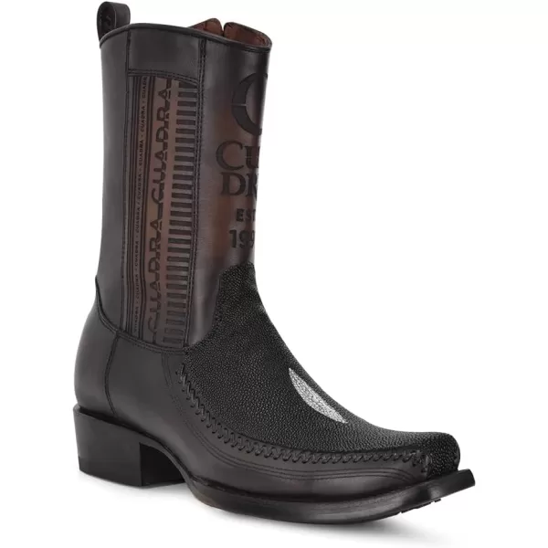 imageCuadra Mens Boot in Black Stingray and Bovine Leather 1J2KMABlack