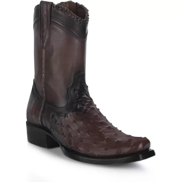 imageCuadra Mens Engraved Exotic Leather Western Boot Dark Brown 1J3DA1Brown