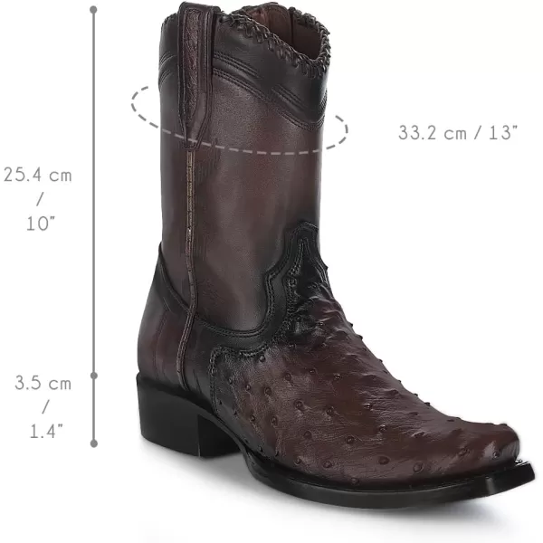 imageCuadra Mens Engraved Exotic Leather Western Boot Dark Brown 1J3DA1Brown