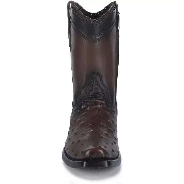 imageCuadra Mens Engraved Exotic Leather Western Boot Dark Brown 1J3DA1Brown