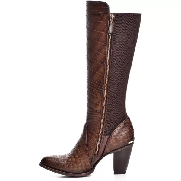 imageCuadra Womens Boot in Genuine Leather with Zipper and Elastic Brown 3F37RSBrown