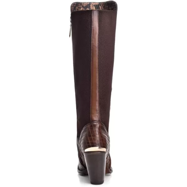 imageCuadra Womens Boot in Genuine Leather with Zipper and Elastic Brown 3F37RSBrown