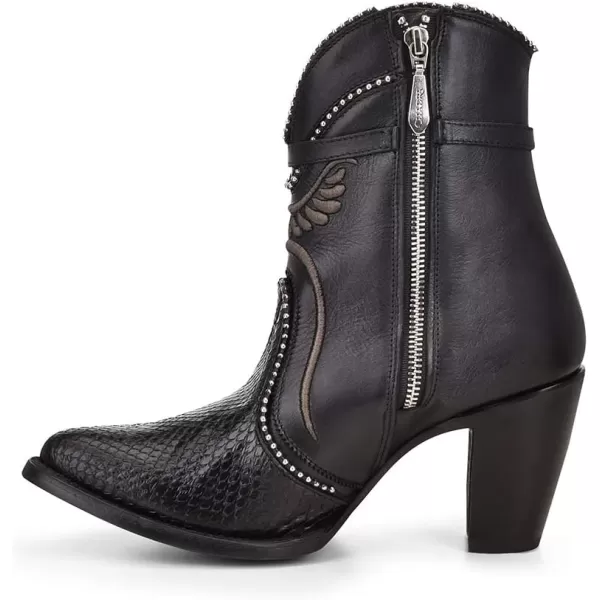 imageCuadra Womens Bootie in Genuine Python Leather and Bovine LeatherBlack