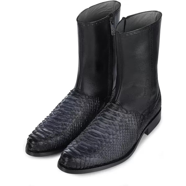 imageFRANCO CUADRA Mens Boot in Genuine Python Leather Black Gray 827PBTSGrey